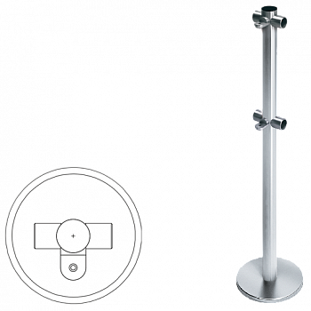 OXGARD ВЗР 2442.09.02 Стойка ограждения передвижная базовая с отверстием под фиксатор 