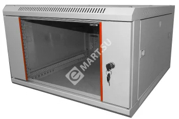 Netko Шкаф настенный 9U серия WM (600х650х500), передняя дверь стекло, разборный, серый 